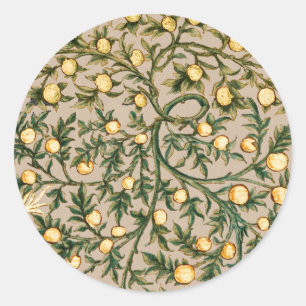 William Morris Floral Fruit Garden Flower Classic Round Sticker