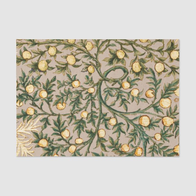 William Morris Floral Fruit Garden Flower Classic Tissue Paper (Front)