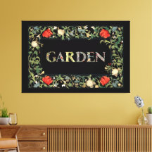William Morris Floral Garden Motto and Frame