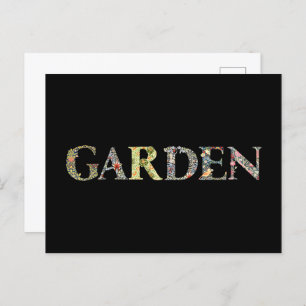 William Morris Floral Garden Motto and Frame Postcard