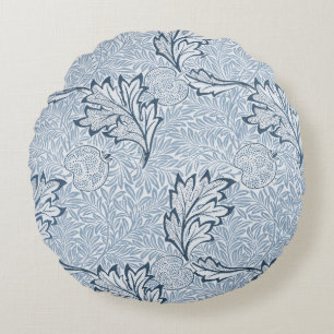 William Morris Floral in Blue Round Pillow