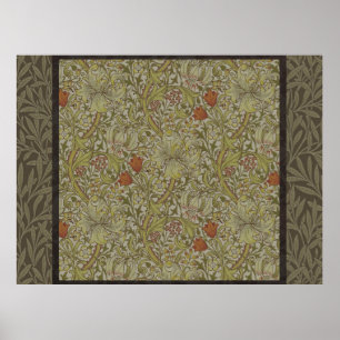 William Morris Floral lily willow art print design