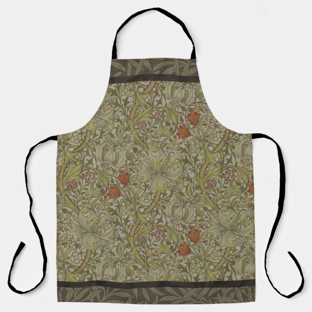William Morris Floral lily willow art print design Apron (Front)