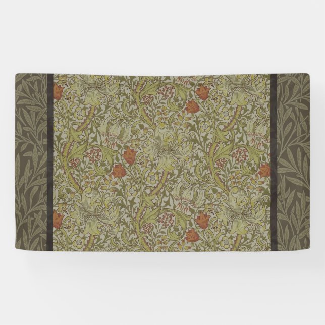 William Morris Floral lily willow art print design Banner (Horizontal)