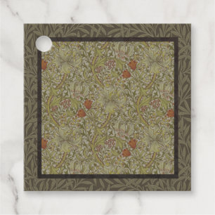 William Morris Floral lily willow art print design Favour Tags