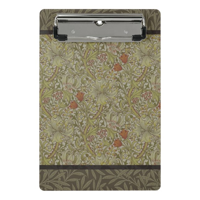 William Morris Floral lily willow art print design Mini Clipboard (Front)