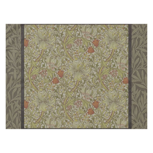 William Morris Floral lily willow art print design Tablecloth (Front (Horizontal))