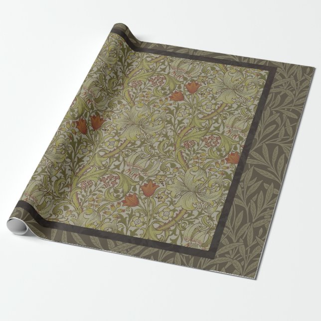 William Morris Floral lily willow art print design Wrapping Paper (Unrolled)