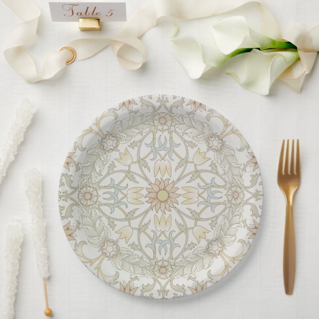 William Morris Floral Paper Plates (Wedding)