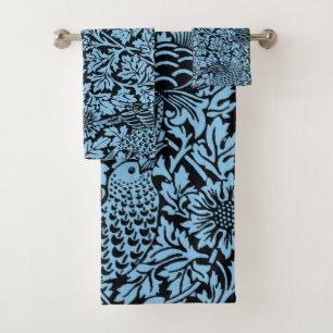 William Morris Floral Pattern Bird Anenome Bath Towel Set