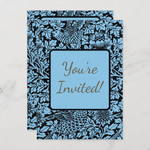 William Morris Floral Pattern Bird Anenome Invitation