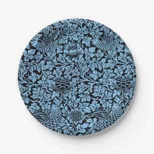 William Morris Floral Pattern Bird Anenome Paper Plate