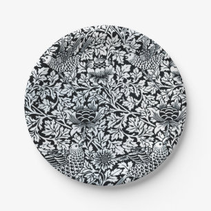 William Morris Floral Pattern Bird Anenome Paper Plate