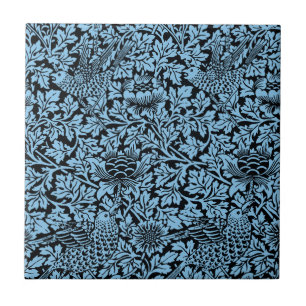 William Morris Floral Pattern Bird Anenome Tile
