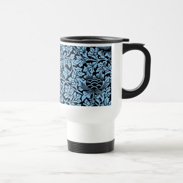 William Morris Floral Pattern Bird Anenome Travel Mug (Right)
