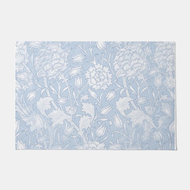 William Morris Floral Pattern in Blue  Doormat (Front)