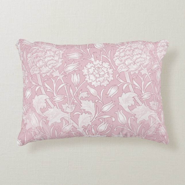 William Morris Floral Pattern in Pink Accent Pillow (Front)
