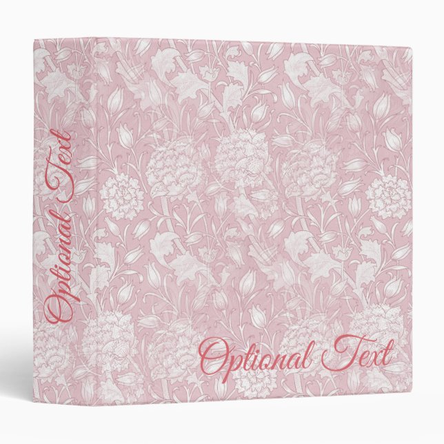 William Morris Floral Pattern in Pink Binder (Front/Spine)