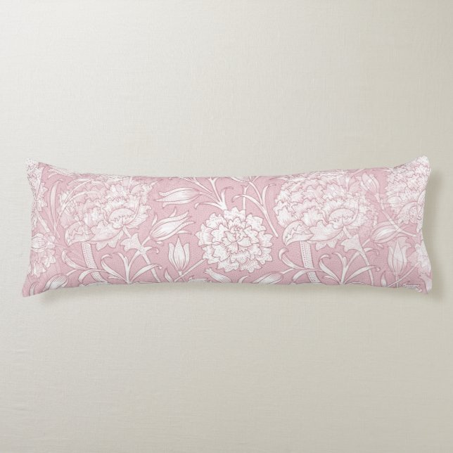 William Morris Floral Pattern in Pink Body Pillow (Front)