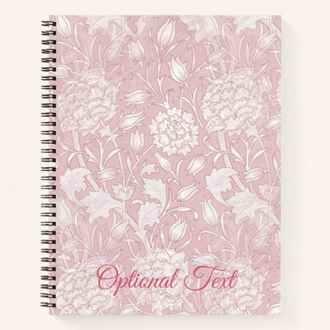 William Morris Floral Pattern in Pink Notebook (Front)