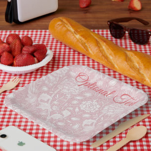 William Morris Floral Pattern in Pink Paper Plates