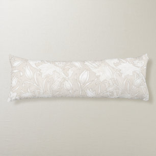 William Morris Floral Pattern in Sepia Body Pillow