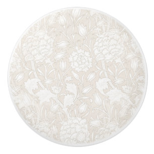 William Morris Floral Pattern in Sepia  Ceramic Knob