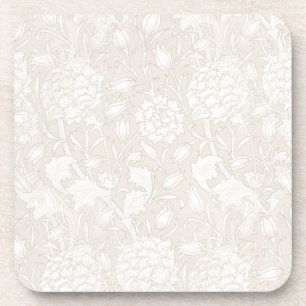 William Morris Floral Pattern in Sepia  Coaster