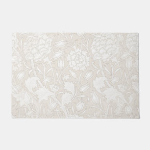 William Morris Floral Pattern in Sepia  Doormat