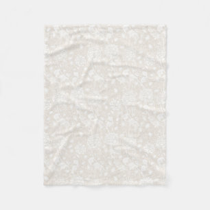 William Morris Floral Pattern in Sepia Fleece Blanket