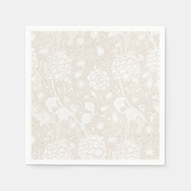 William Morris Floral Pattern in Sepia  Napkin (Front)
