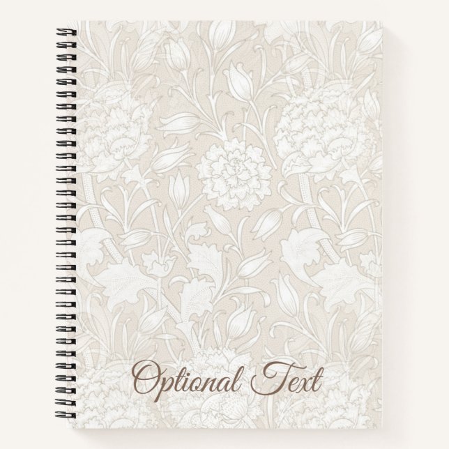 William Morris Floral Pattern in Sepia   Notebook (Front)