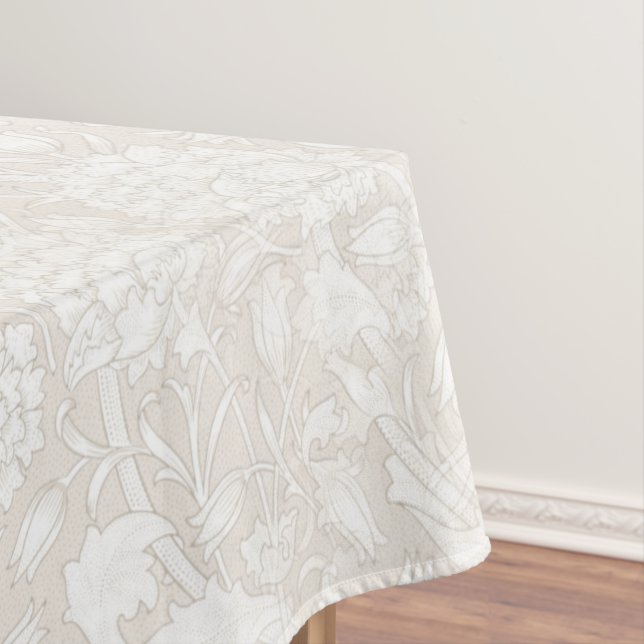 William Morris Floral Pattern in Sepia  Tablecloth (In Situ)