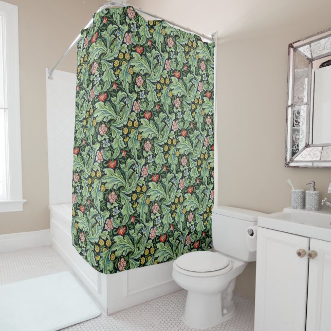 William Morris Floral Pattern Pink Green Carnation (In Situ)