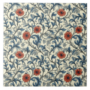 William Morris Floral Pattern Tile