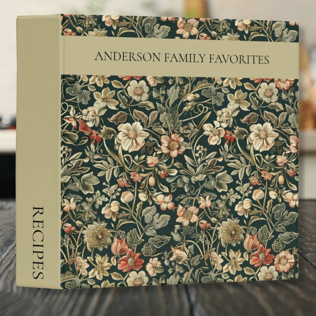 William Morris Floral Recipe Binder (Creator Uploaded)