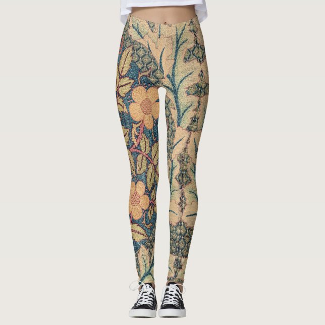 William Morris FLORAL TEXTILE DESIGN LEGGINGS (Front)