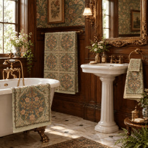 William * Morris Floral Tree Trellis Creme Bath Towel Set