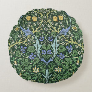 William Morris Floral Vintage Art Round Pillow