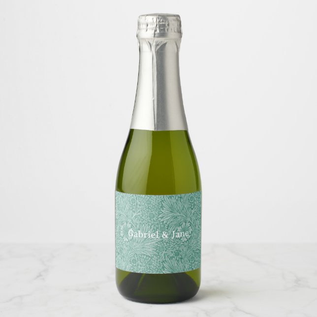 William Morris Floral Wallpaper Sparkling Wine Label (Front)