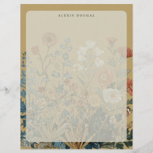 William Morris Floral Wildflower Vintage Personal Letterhead