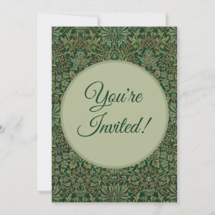William Morris Flower Garden-Greens Invitation