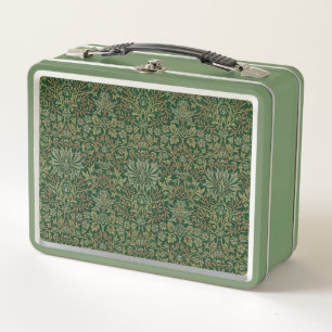 William Morris Flower Garden-Greens Metal Lunch Box