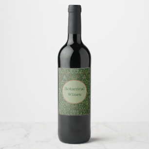 William Morris Flower Garden-Greens Wine Label