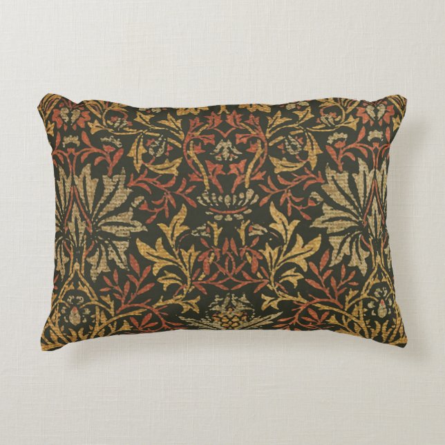 William Morris Flower Garden Tapestry Accent Pillow (Front)