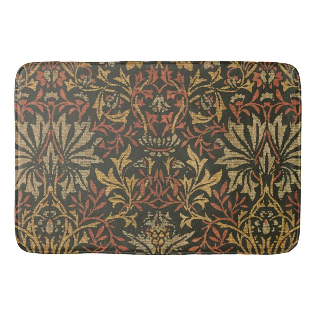 William Morris Flower Garden Tapestry Bath Mat (Front)