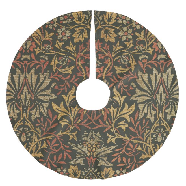 William Morris Flower Garden Tapestry Brushed Polyester Tree Skirt (Front)