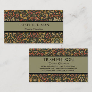 William Morris Flower Garden Tapestry Business Card