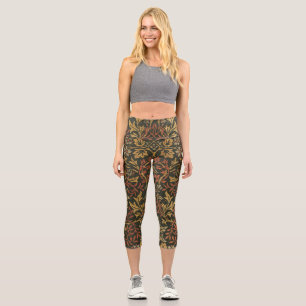 William Morris Flower Garden Tapestry Capri Leggings