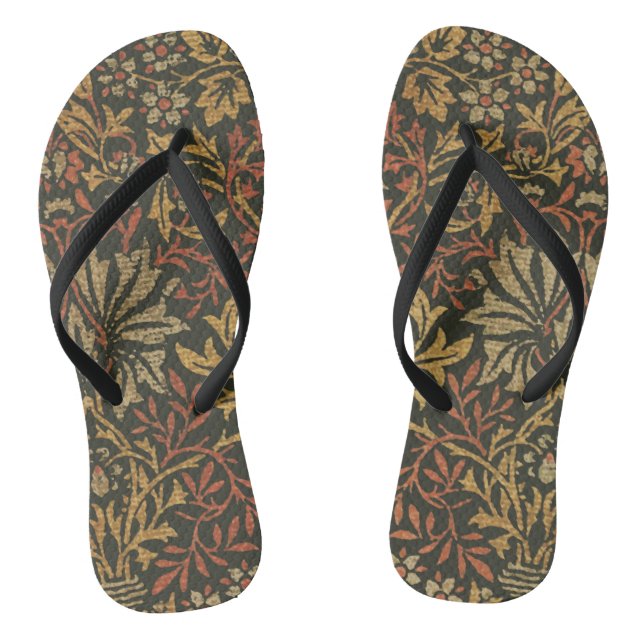 William Morris Flower Garden Tapestry Flip Flops (Footbed)